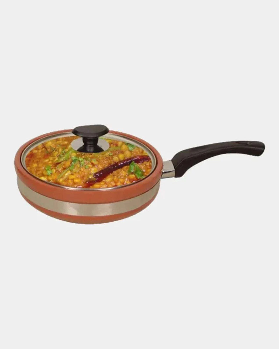 Clay Fry Pan (Glazed) cooking capacity 1 kg